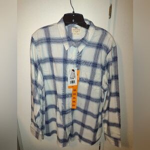 Urban Pipeline White and Blue Plaid Shirt